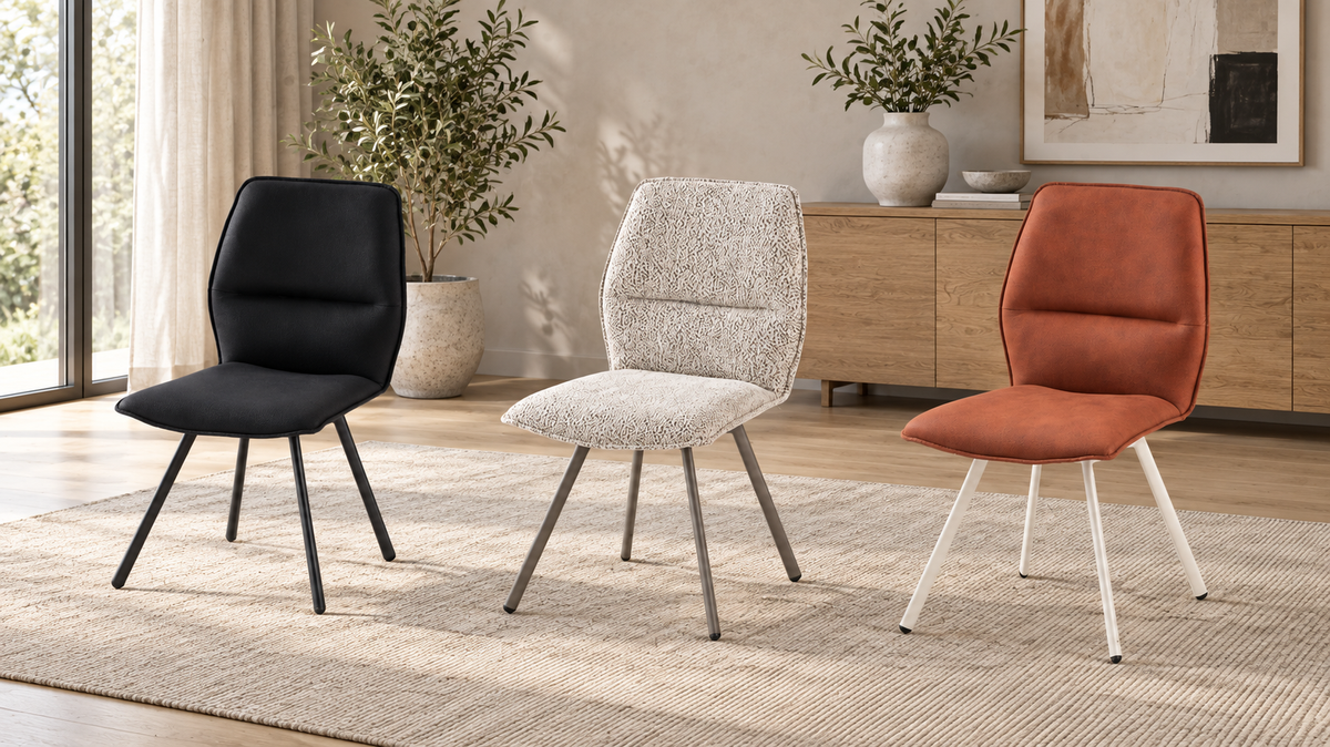 Chaise de salle à manger rembourrée Loft avec dossier en trois parties
