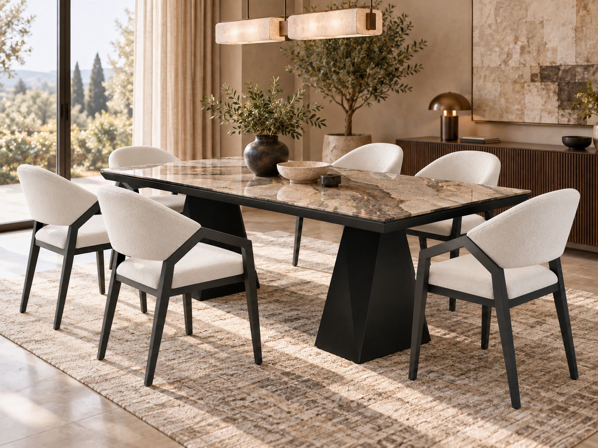 Ensemble de salle à manger Diamond – table à manger extensible + 6 chaises Diamond