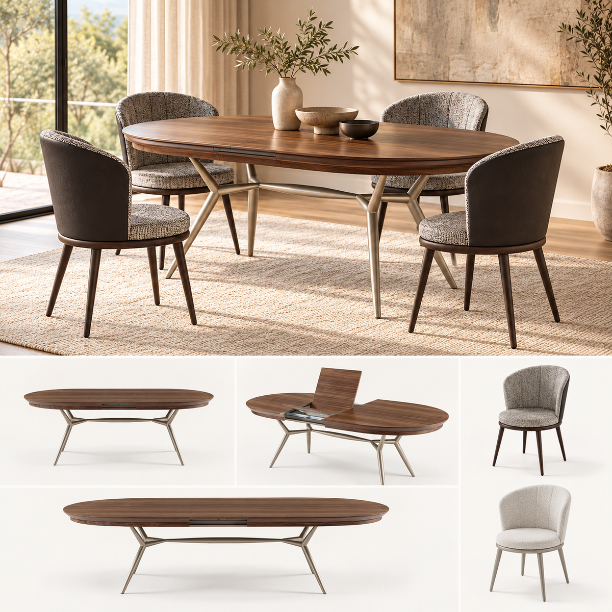 Ensemble de salle à manger Verona 200-245 cm + 4 Lipa