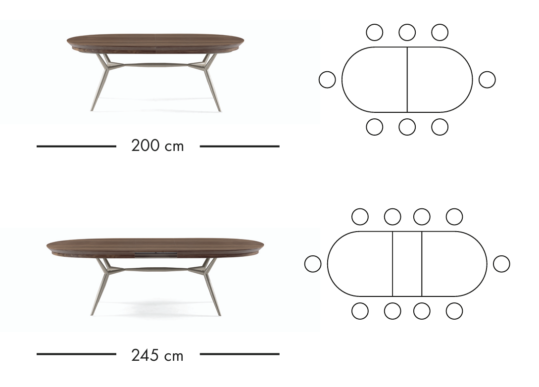 Table à manger extensible Verona 200–245 cm