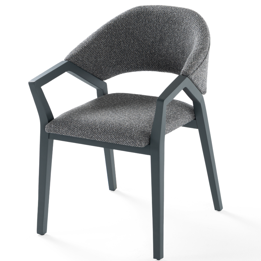 Chaise de salle à manger rembourrée Diamond avec accoudoirs