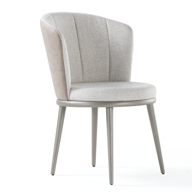 Chaise de salle à manger rembourrée Lipa avec dossier enveloppant