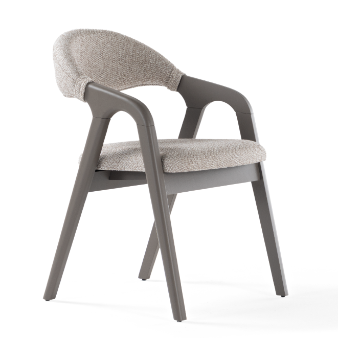 Chaise de salle à manger rembourrée Verona avec accoudoirs